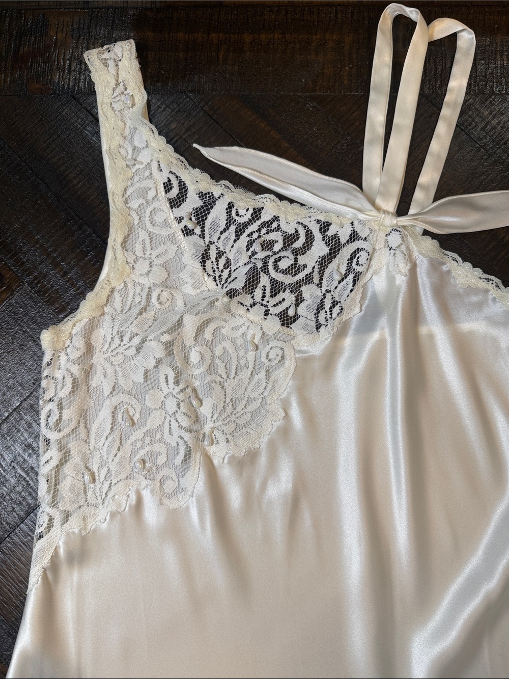 Vintage Victoria’s Secret Gold Label Ivory Lace Maxi Slip Dress Bridal - Picture 6 of 10